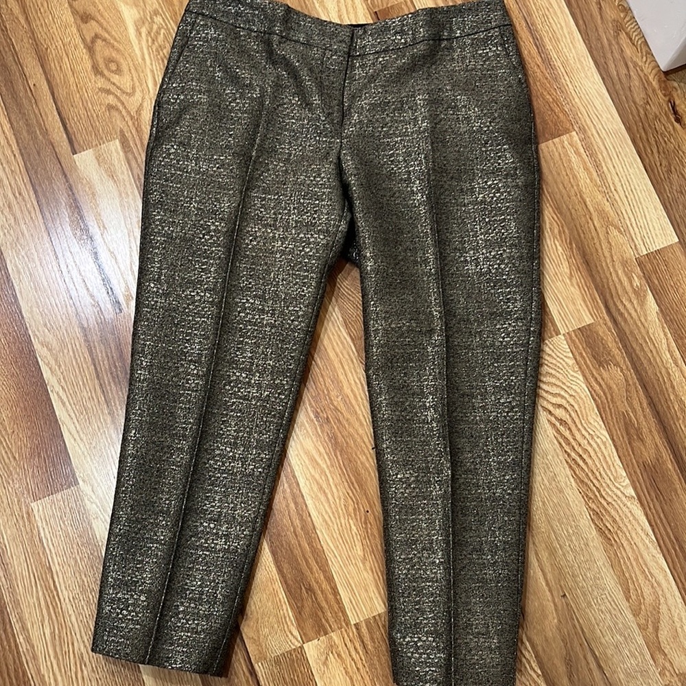 Boden cropped gold metallic pants